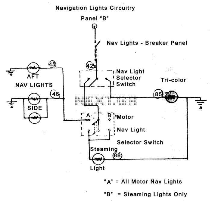 navigation light panel circuit diagram