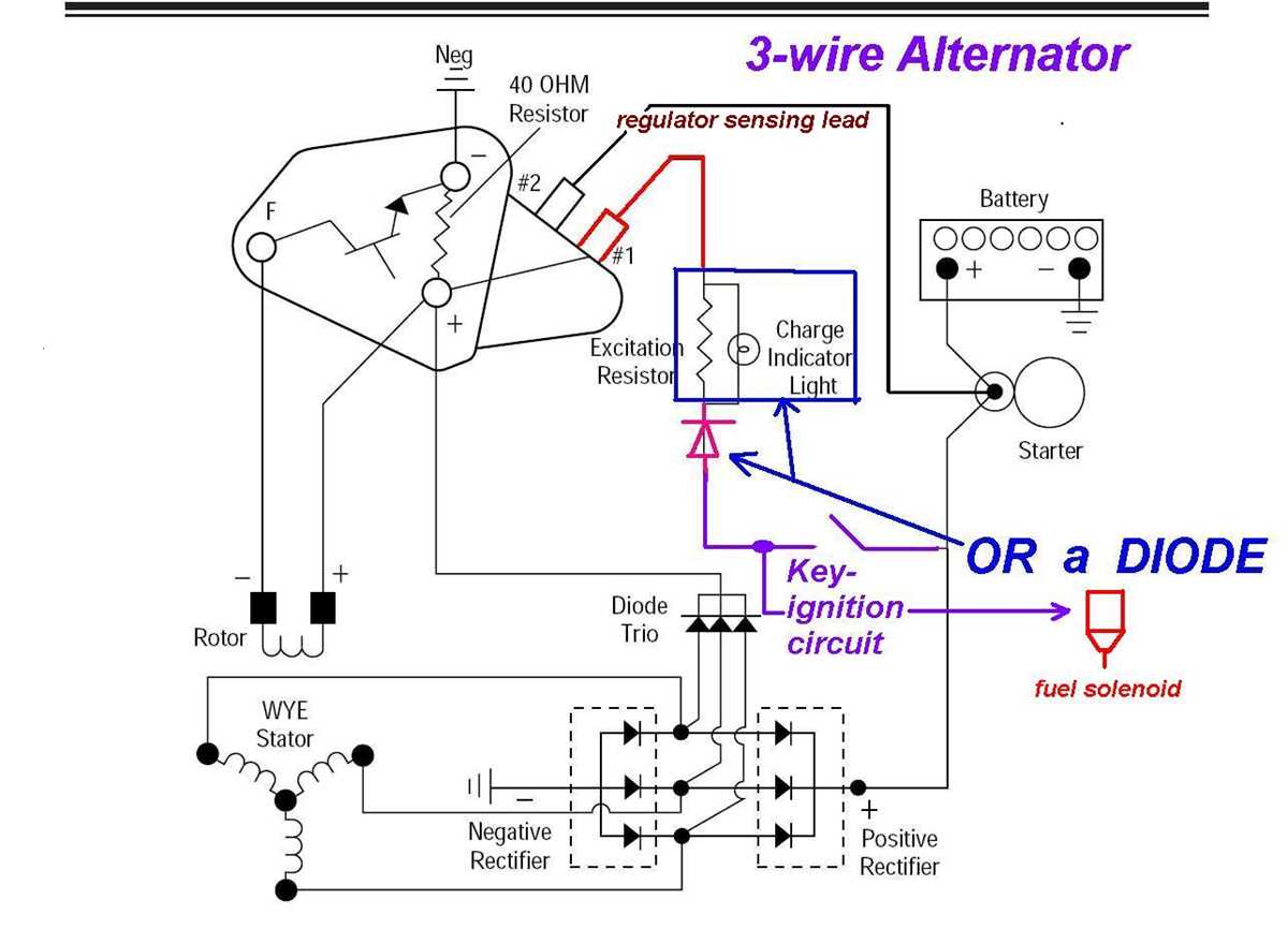 alternator warning light circuit diagram