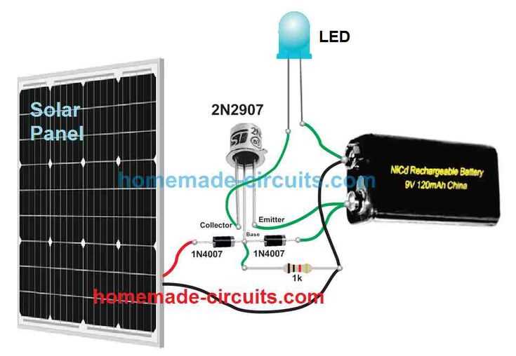 solar led light circuit diagram