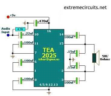tda2025 schematic diagram