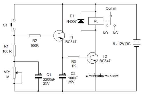 timer relay schematic diagram