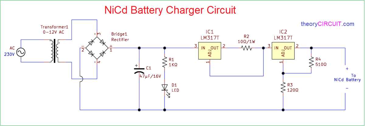 nickel cadmium battery charger circuit diagram nickel cadmium battery charger circuit diagram