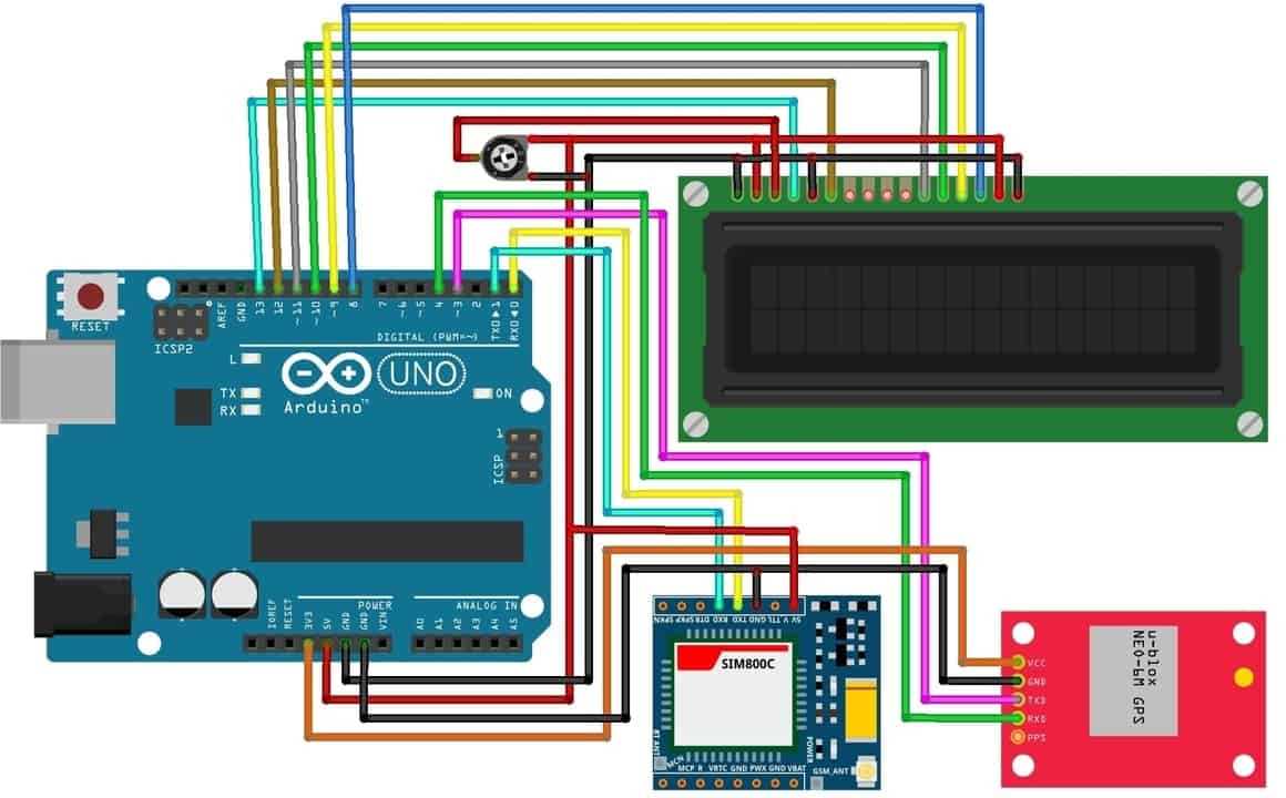 vehicle tracking system circuit diagram