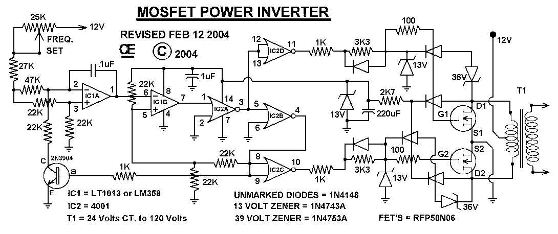 1000 watt inverter circuit diagram