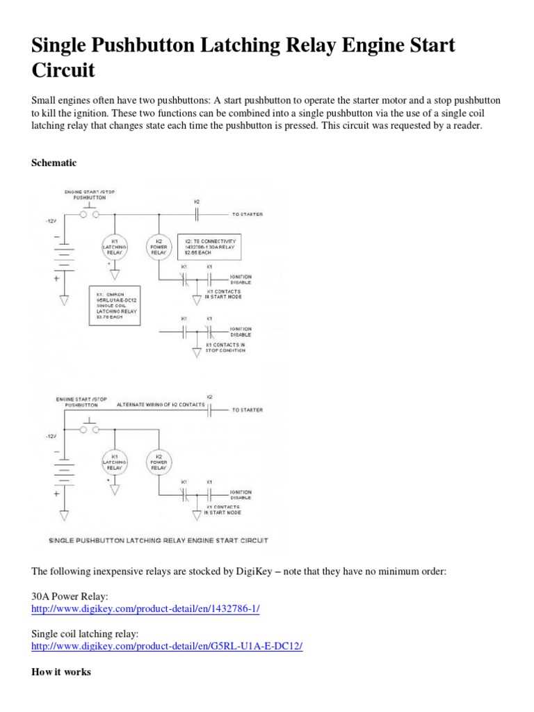 one push button start stop circuit diagram