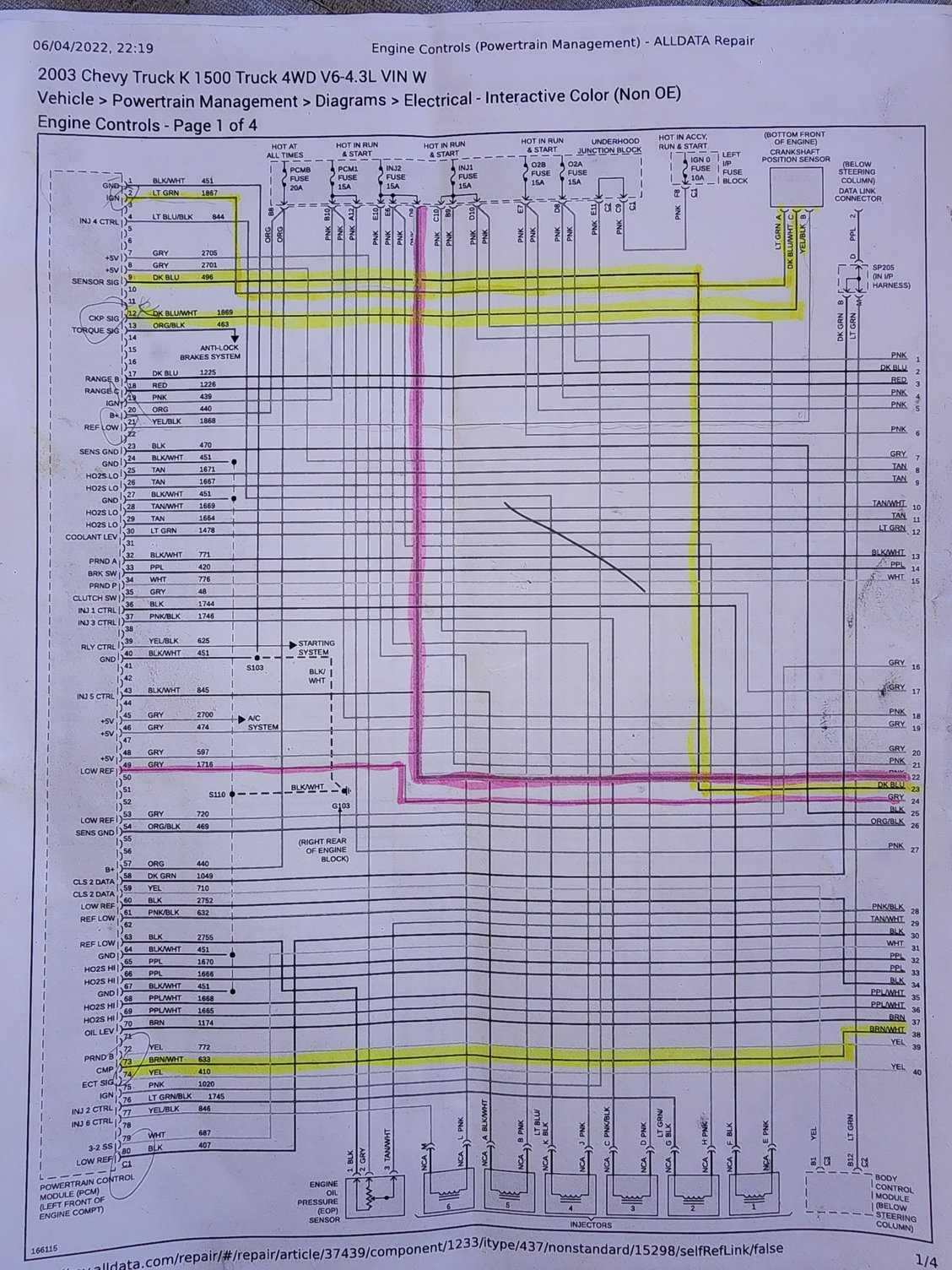 2003 chevy silverado ignition switch wiring diagram