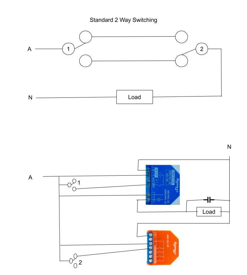 circuit diagram of a two way switch