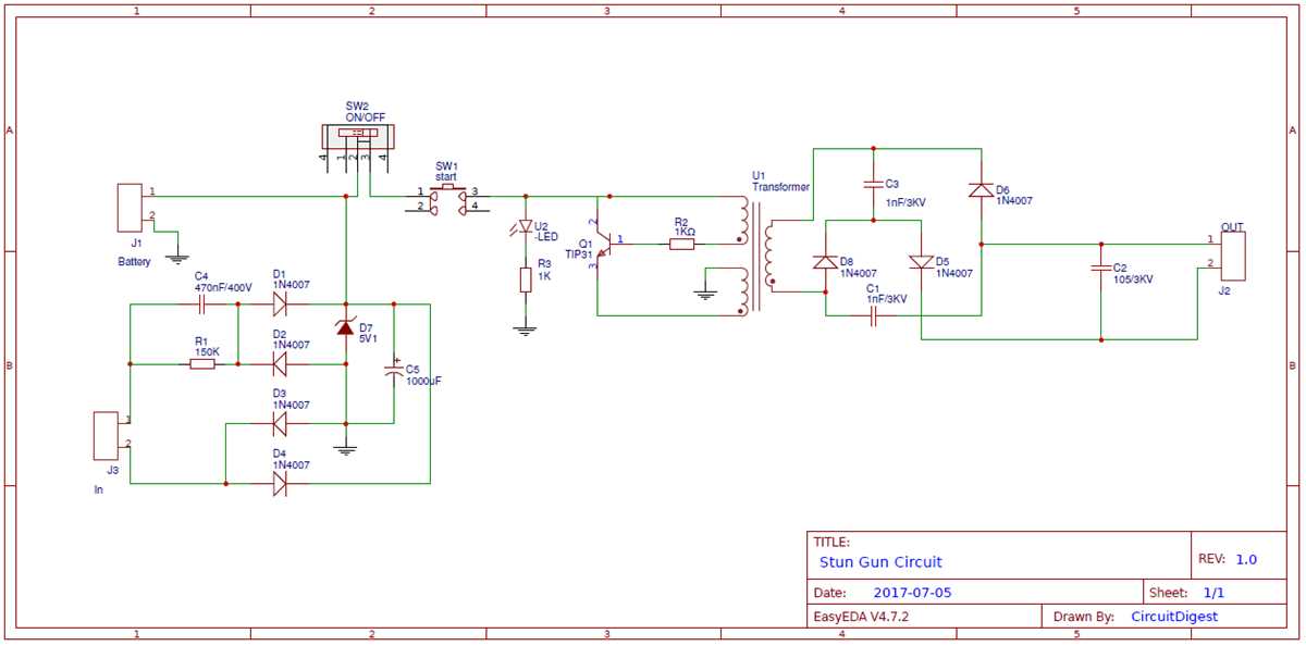 stun gun circuit diagram stun gun circuit diagram