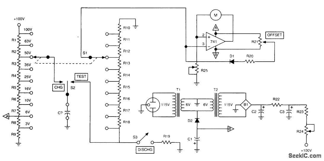 capacitor leakage tester circuit diagram