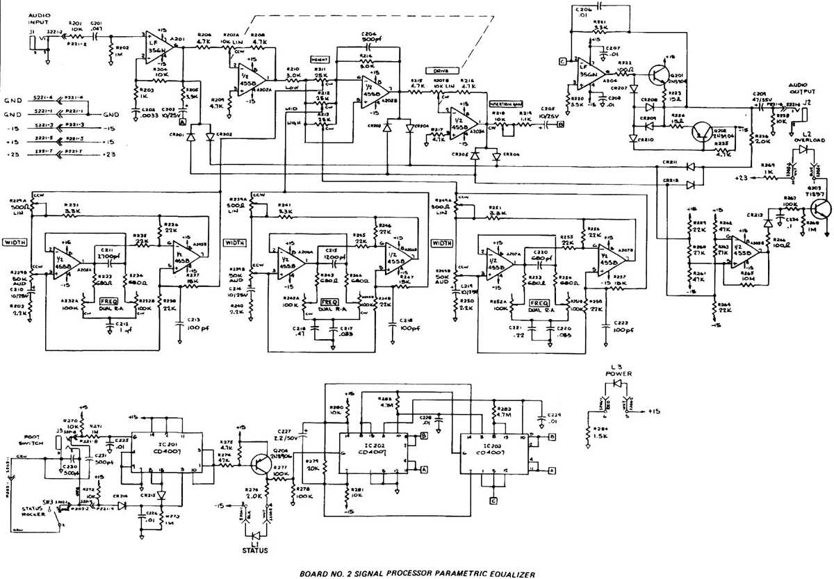 parametric equalizer schematic diagram high pass