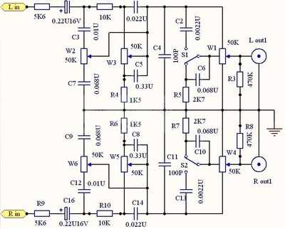 passive tone control circuit diagram