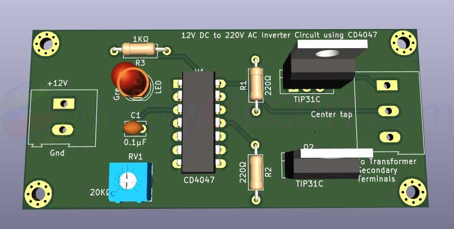 12vdc to 240vac inverter circuit diagram