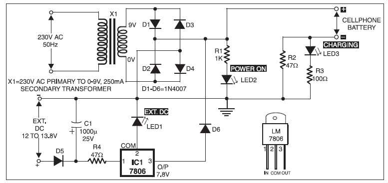cellphone charger circuit diagram