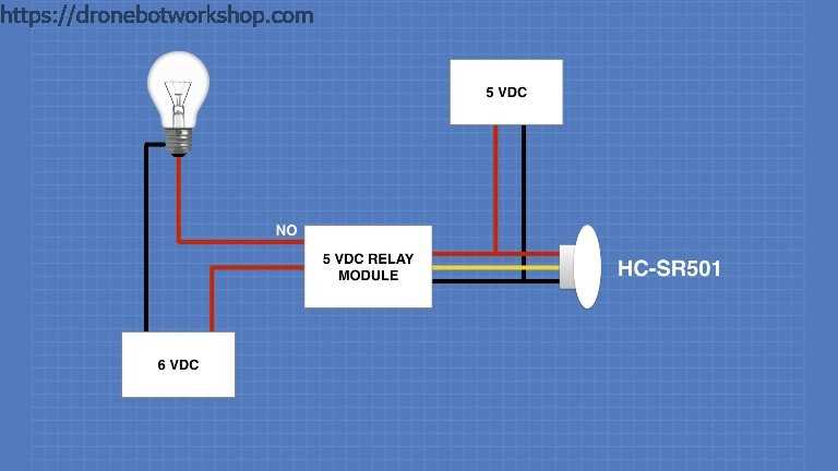 pir sensor light circuit diagram