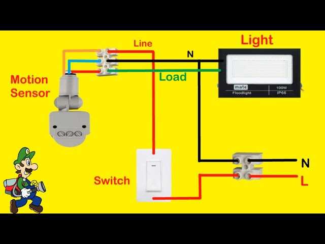 pir sensor light circuit diagram
