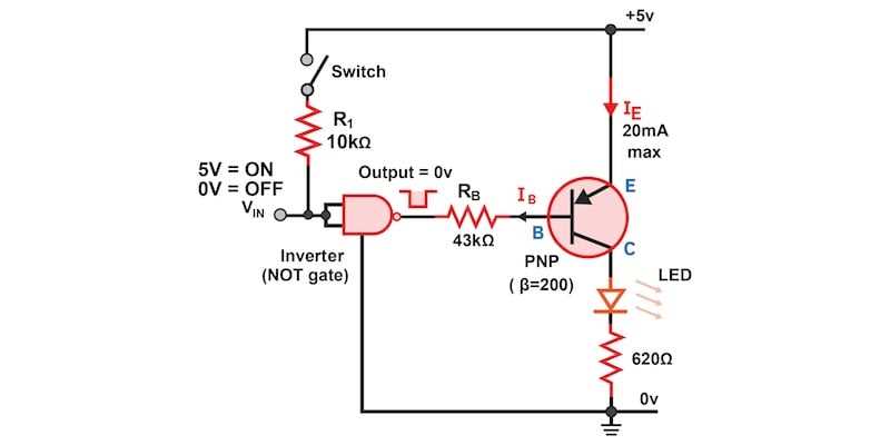 pnp transistor as a switch circuit diagram