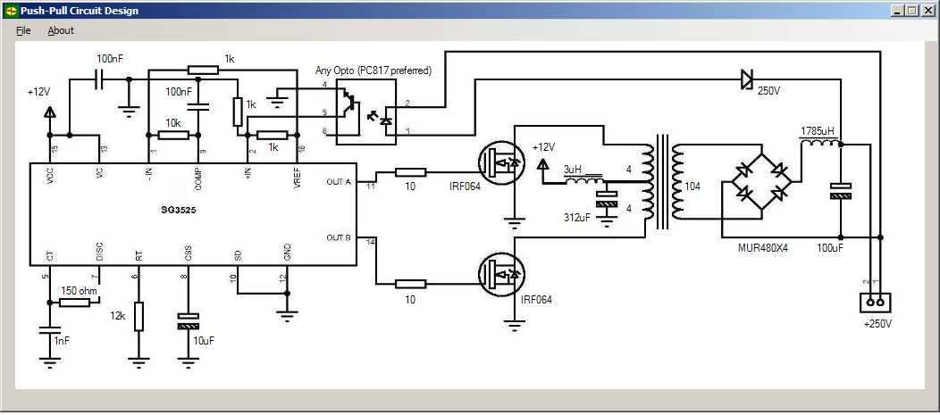 push pull smps circuit diagram