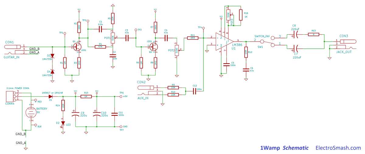 guitar amp schematic diagram