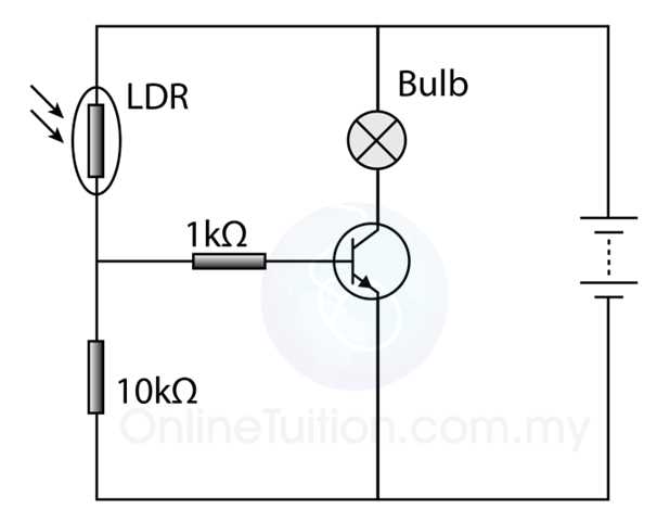 light dependent switch circuit diagram