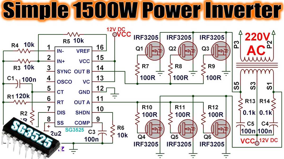 500w modified sine wave inverter schematic circuit diagram
