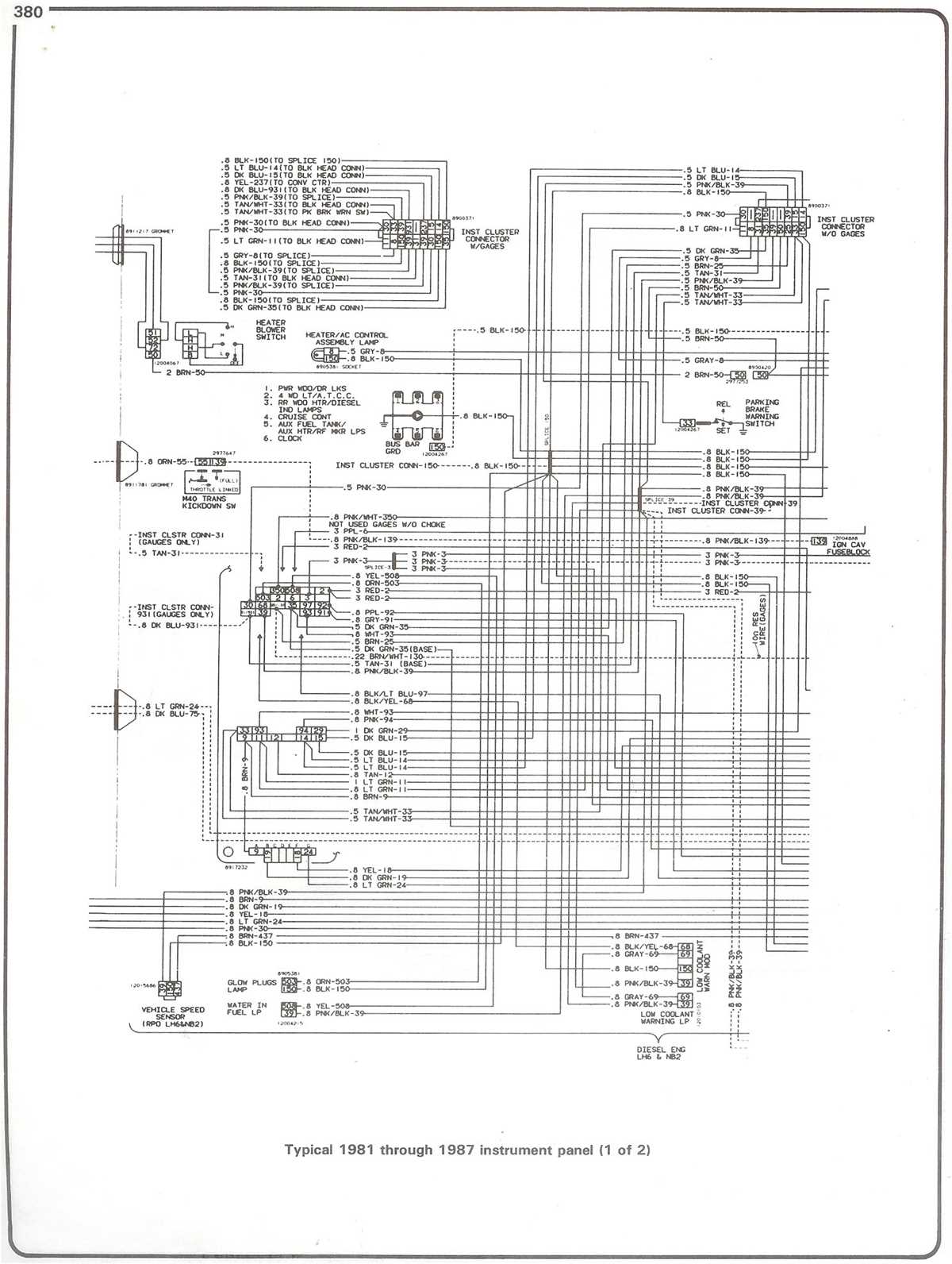 1989 chevy truck instrument cluster wiring diagram