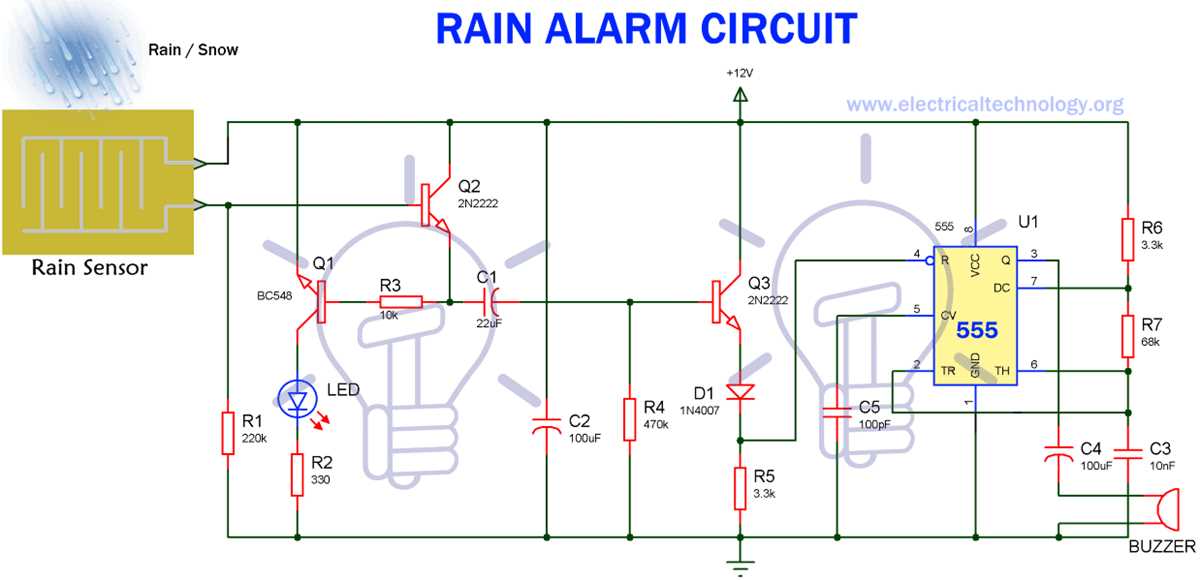 rain alarm schematic diagram