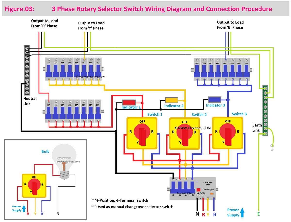2 pole changeover switch wiring diagram