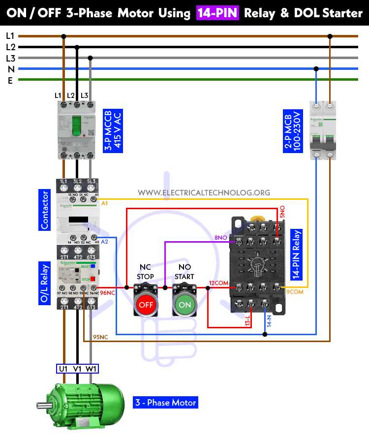 relay and contactor wiring diagram