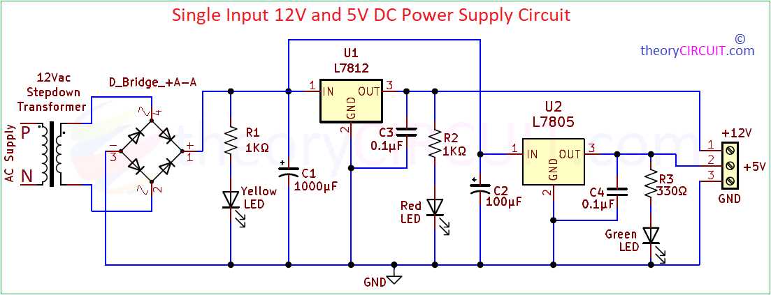 12 volt dc to 5 volt dc converter circuit diagram