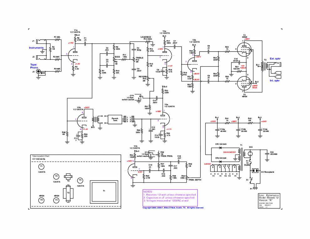 reverb schematic diagram