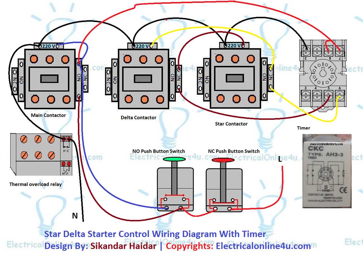 3 phase contactor wiring diagram with timer