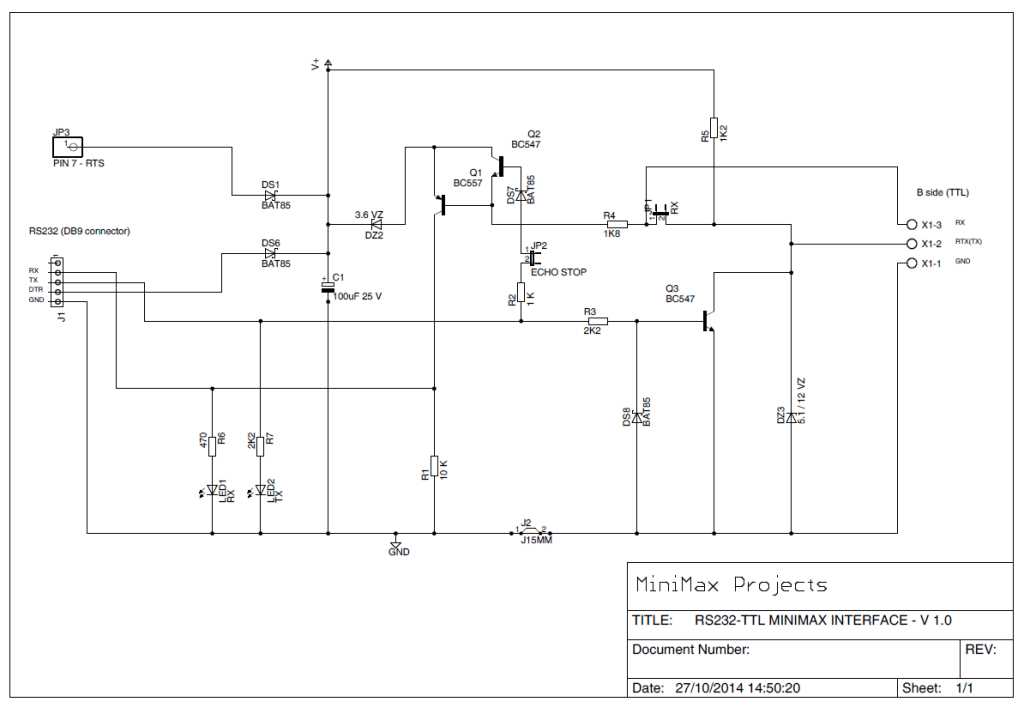 rs232 to ttl converter circuit diagram