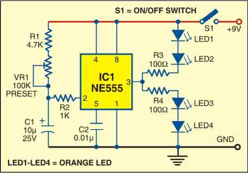 led flashlight schematic diagram
