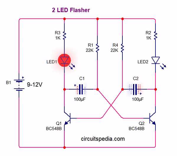 ac flasher circuit diagram
