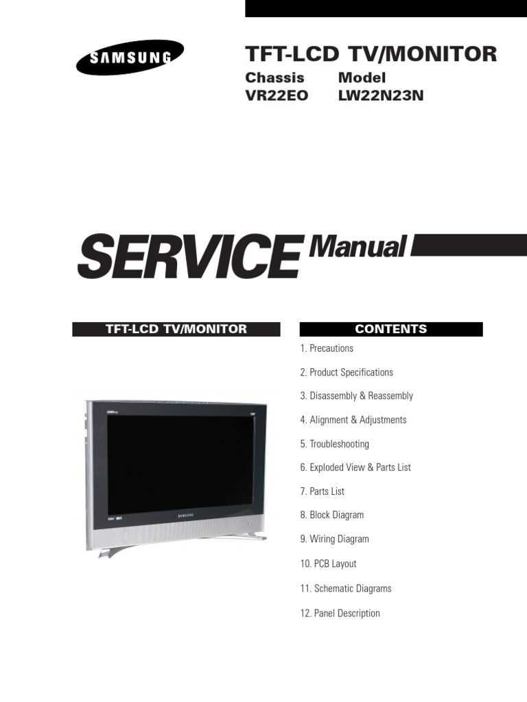 samsung lcd tv service manual and schematic diagrams