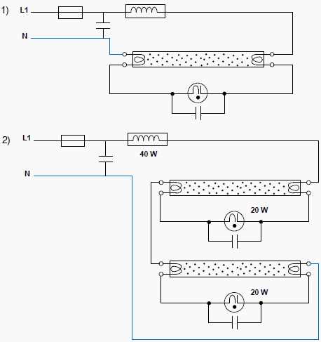 fluorescent tube circuit diagram