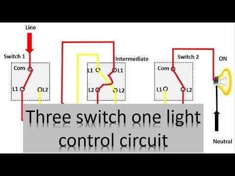 schematic 3 way switch with 3 lights diagram