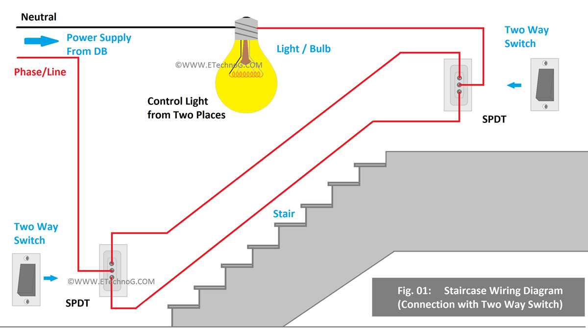 schematic diagram 2 way lighting circuit