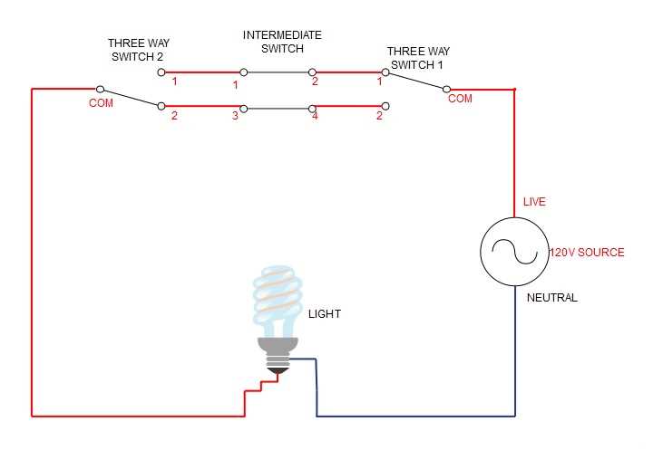 schematic diagram of a 3 way switch
