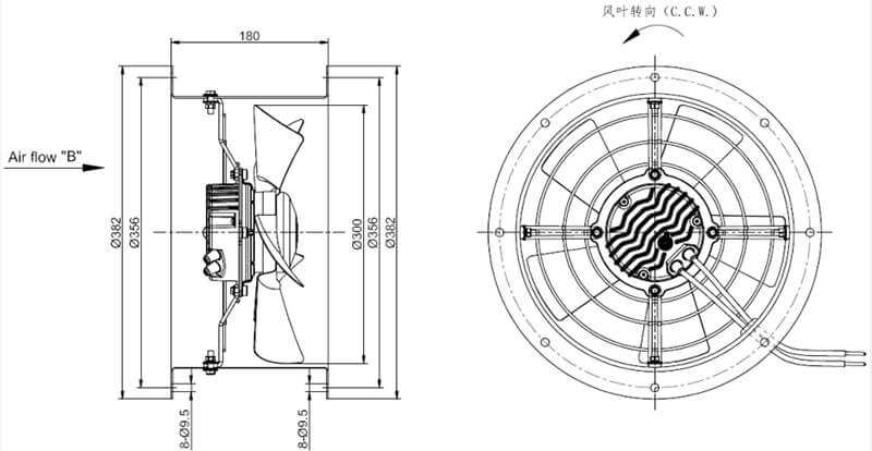 schematic diagram of axial fans