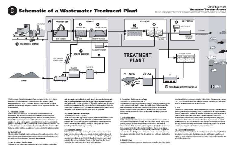 schematic diagram of sewage treatment plant