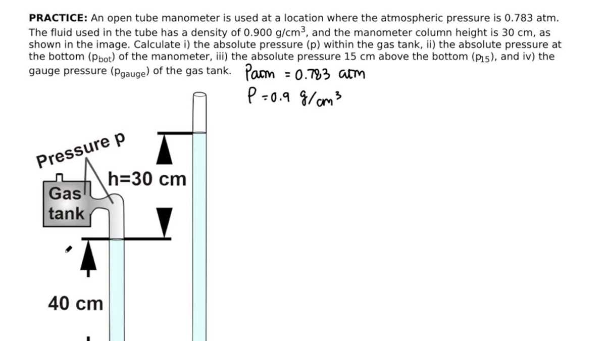 schematic diagrams of three open tube mercury manometers are shown below