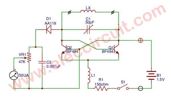 schematic diagrams showing adjustable coils to generate radio frequency