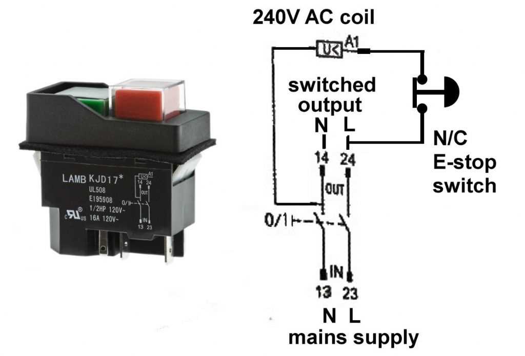 schematic emergency stop button wiring diagram