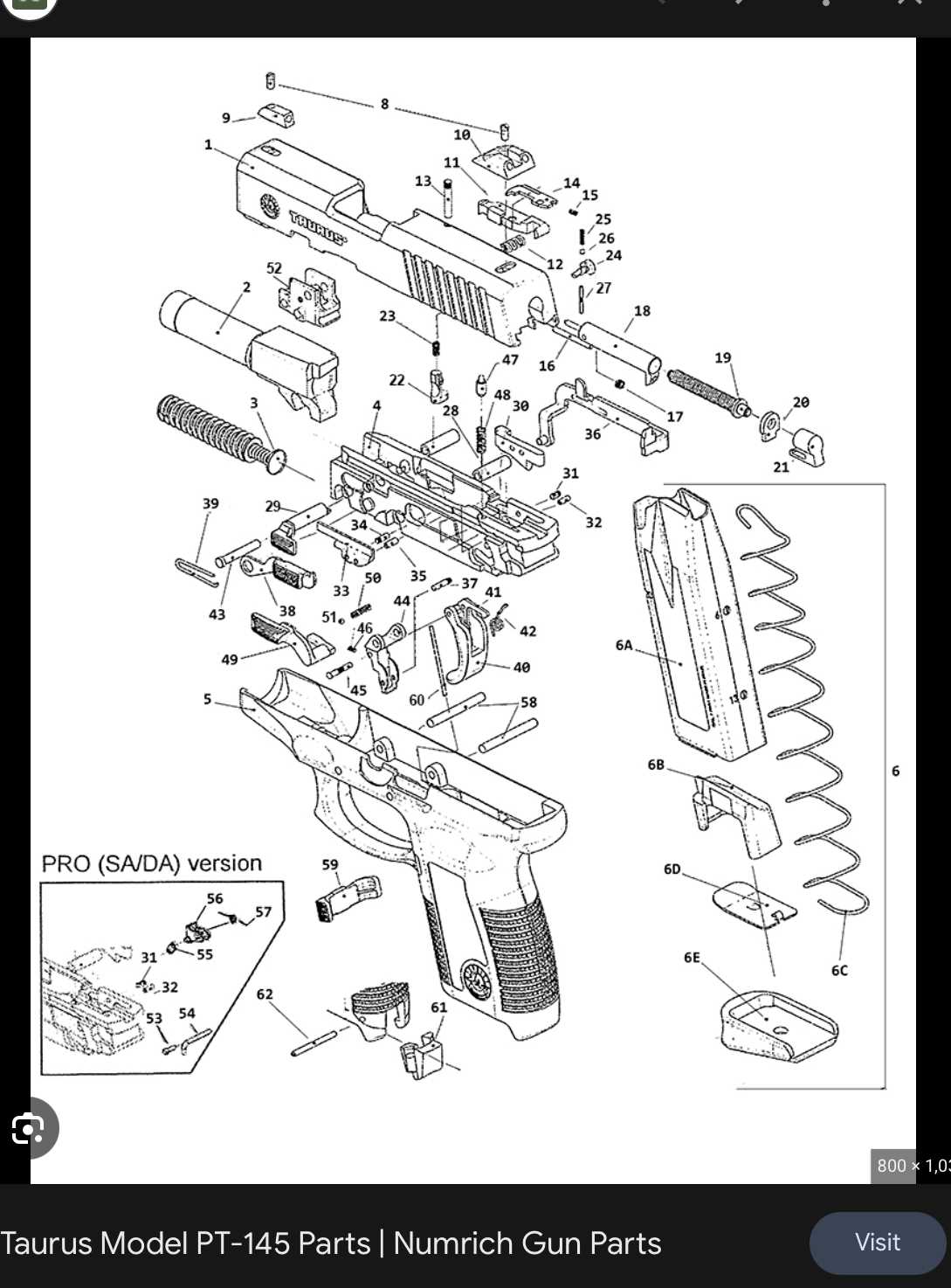 schematic taurus g2c parts diagram