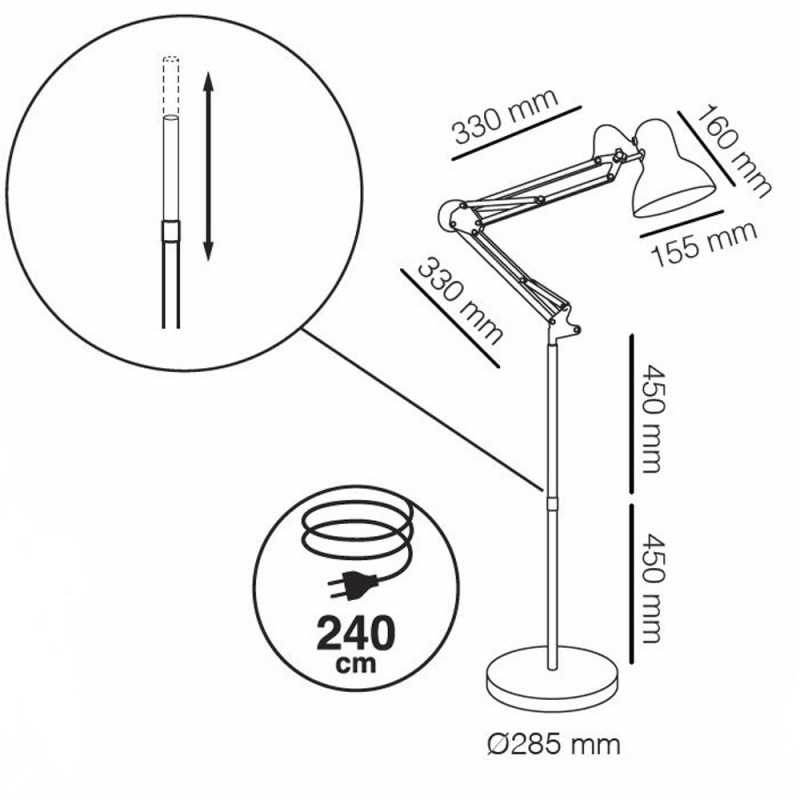 schematics of verilux adjustable floor lamp diagram