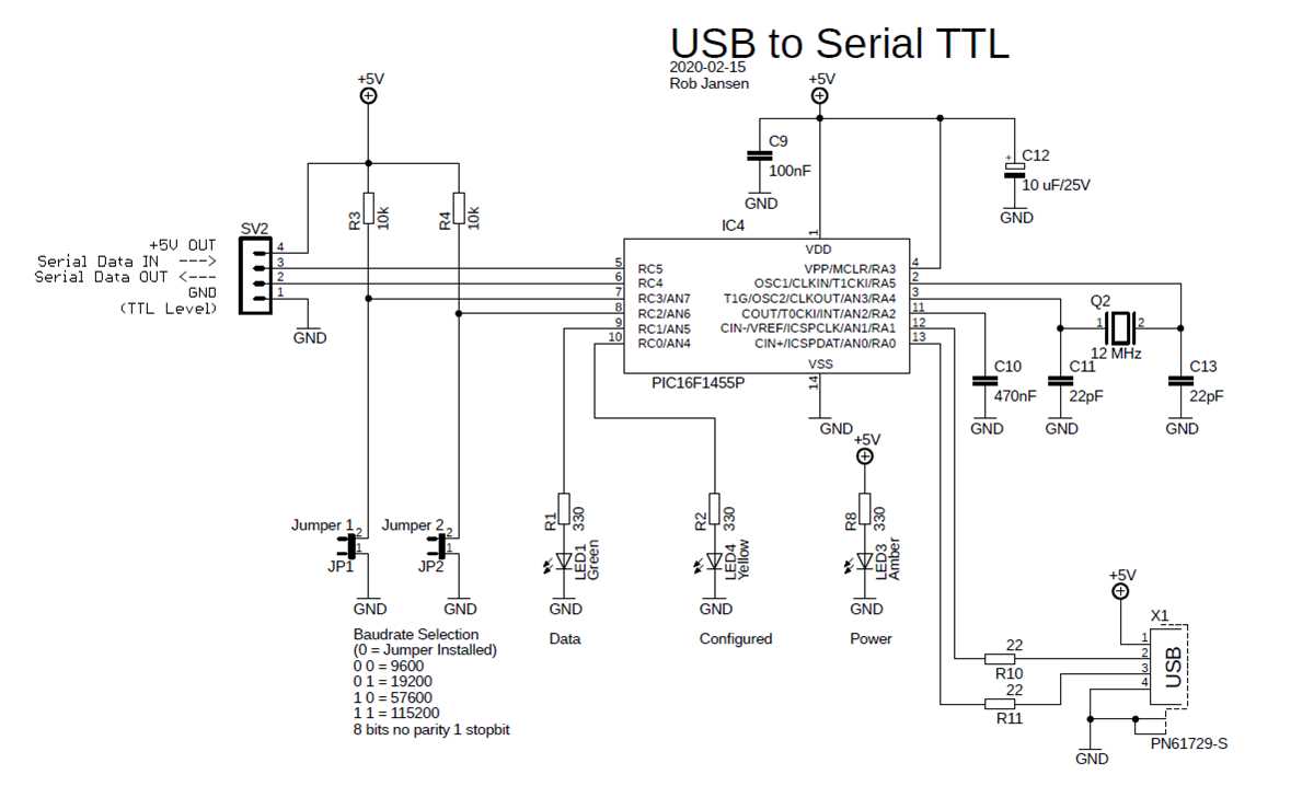 usb to serial schematic diagram