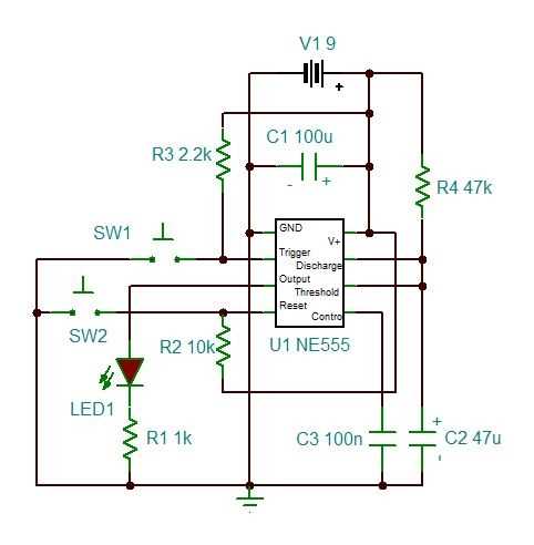 simple 555 timer circuit diagram