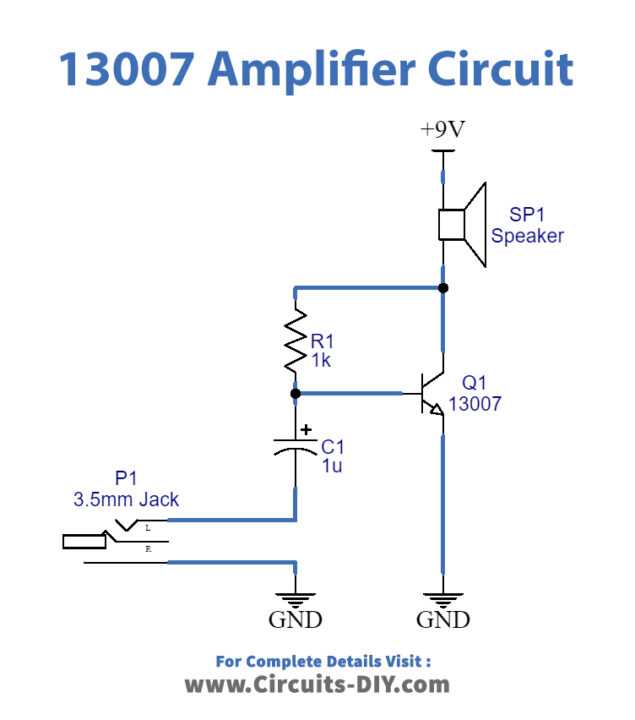 simple amplifier circuit diagram using transistor