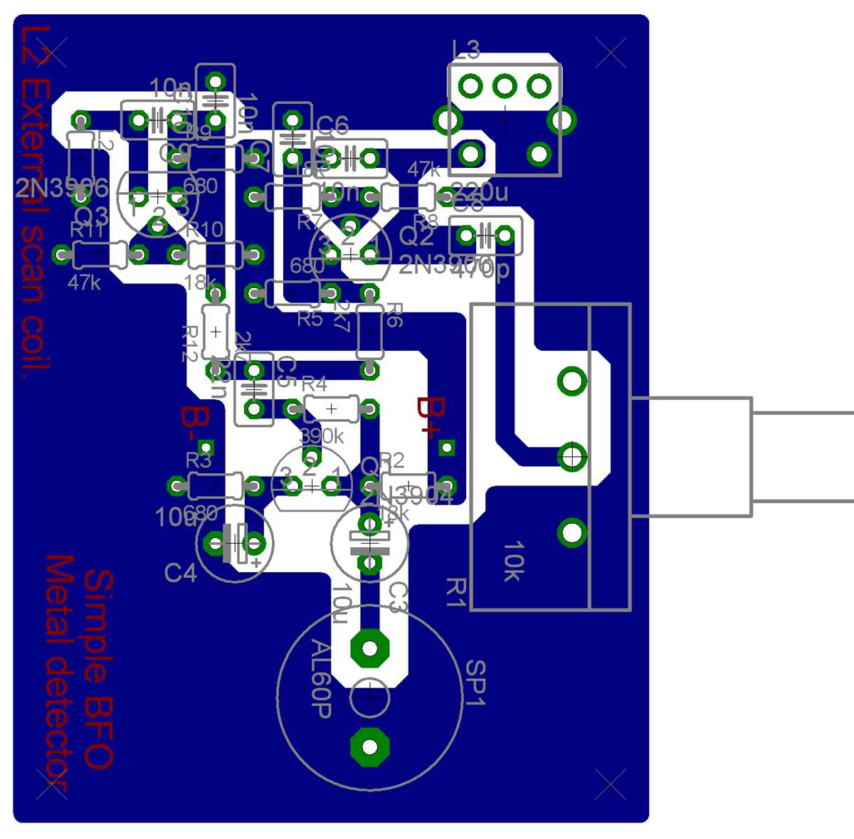 simple bfo metal detector schematic diagram